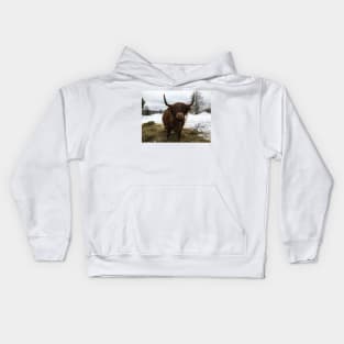 Scottish Highland Cattle Cow 2287 Kids Hoodie